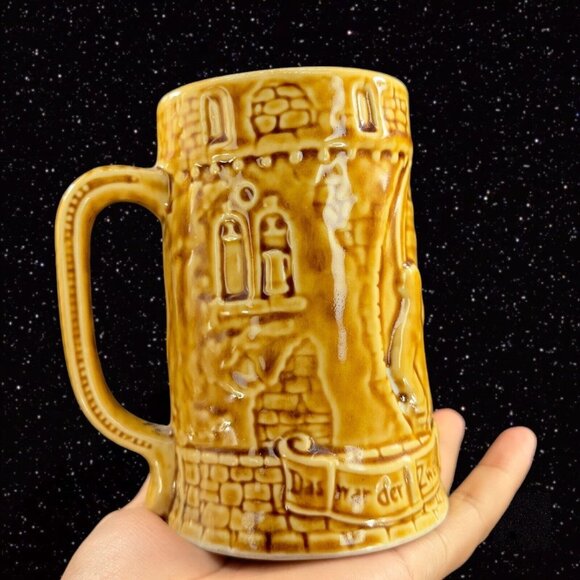 Vintage Shenango Pottery Gesundheit German Beer Mug Stein Stoneware Marked 5”T - Picture 1 of 12
